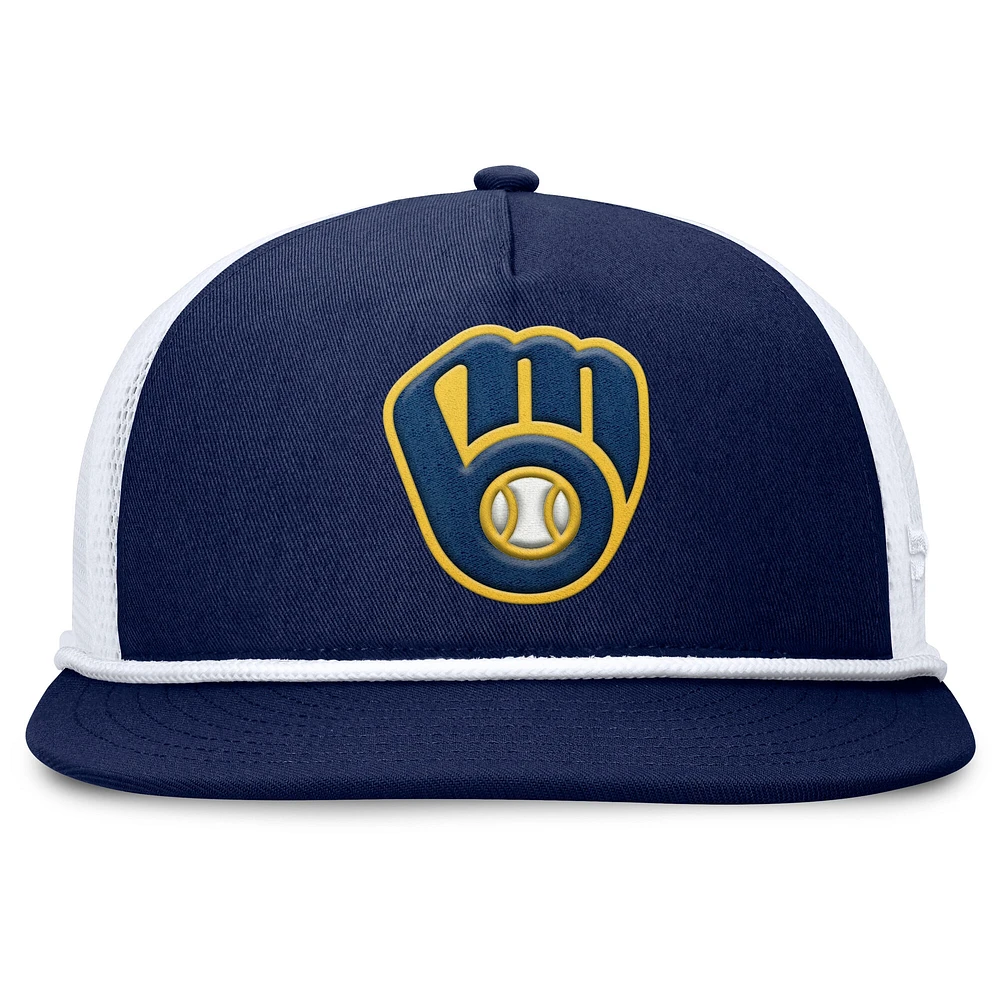 Men's Fanatics Navy/White Milwaukee Brewers Clubhouse Change Up Snapback Hat