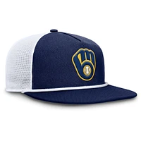 Men's Fanatics Navy/White Milwaukee Brewers Clubhouse Change Up Snapback Hat