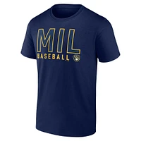 Ensemble de deux t-shirts combinés Fanatics pour hommes bleu marine/blanc Milwaukee Brewers