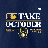 T-shirt des vestiaires séries éliminatoires 2023 de Milwaukee Brewers Fanatics pour hommes, bleu marine