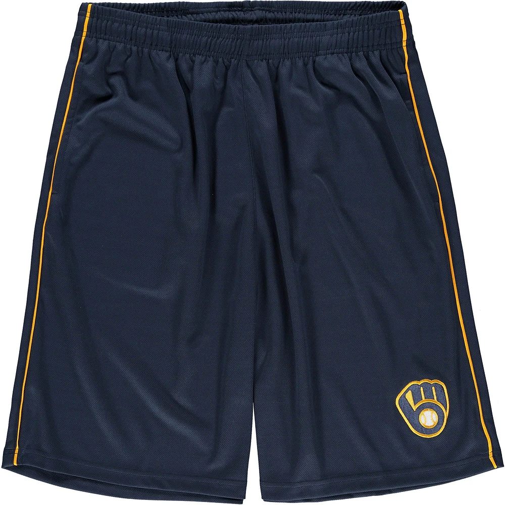 Short en maille grand et haut Fanatics pour hommes, bleu marine, Milwaukee Brewers