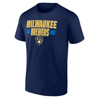 T-shirt Fanatics pour homme bleu marine Milwaukee Brewers Close Victory