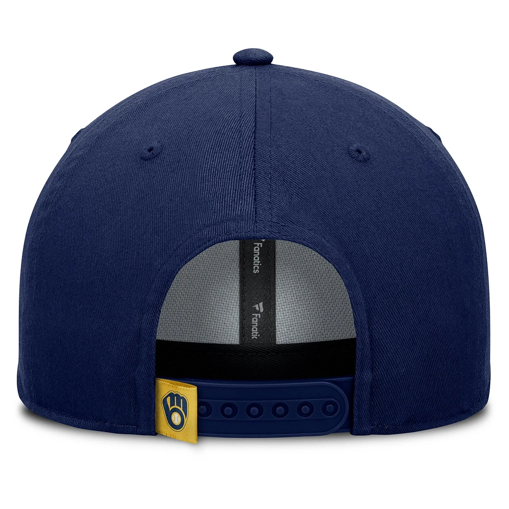 Men's Fanatics Navy Milwaukee Brewers Clubhouse Foul Ball A-Frame Adjustable Hat