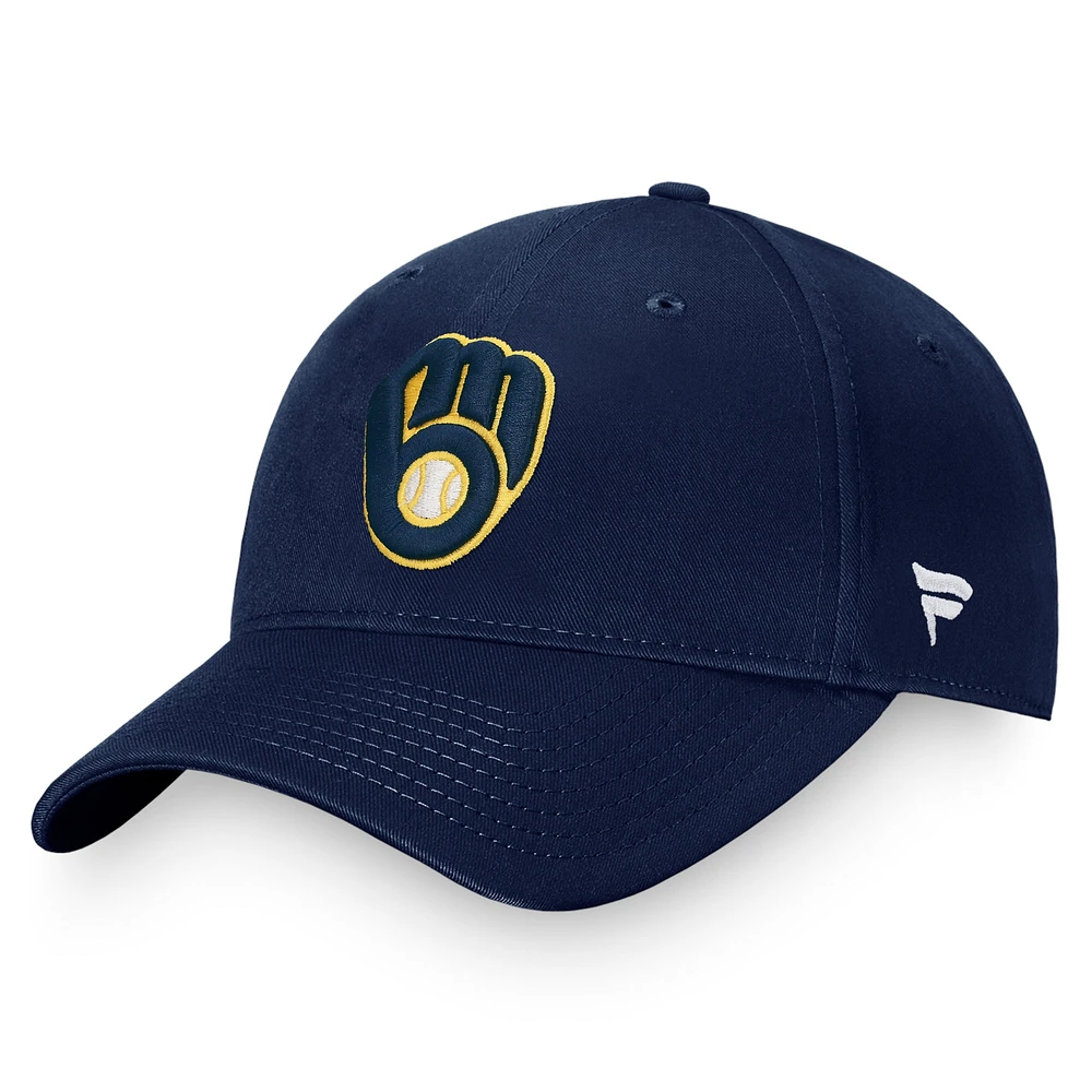 Casquette ajustable Fanatics Navy Milwaukee Brewers Core pour hommes