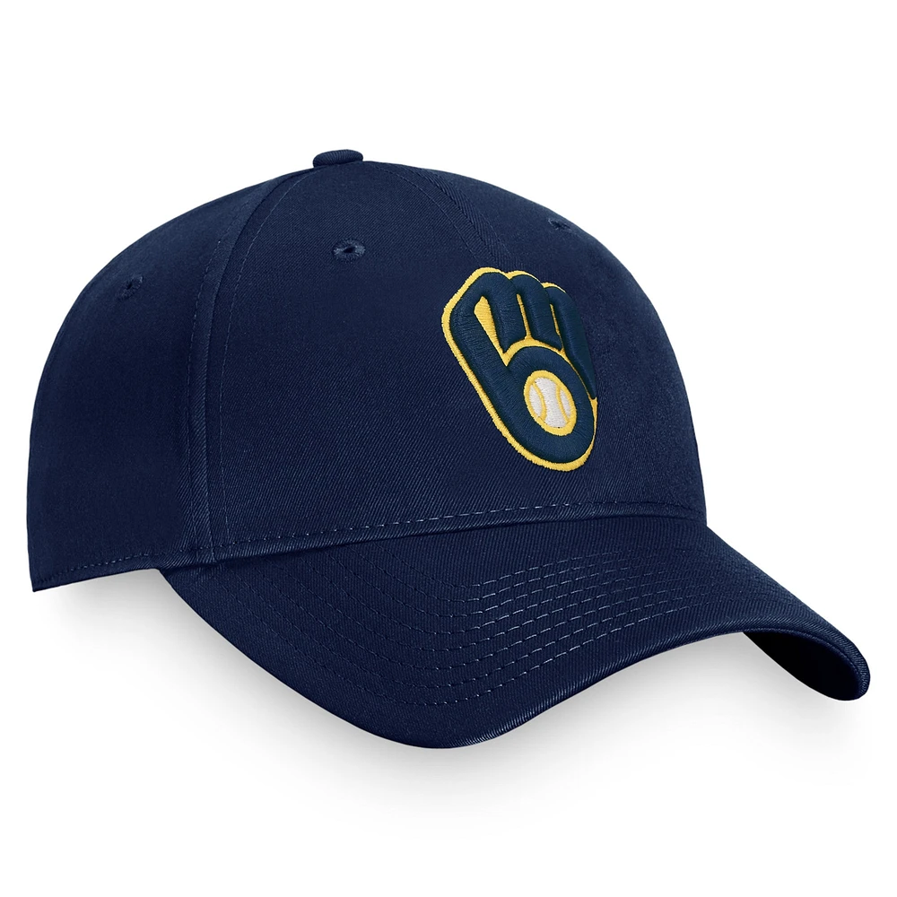 Casquette ajustable Fanatics Navy Milwaukee Brewers Core pour hommes