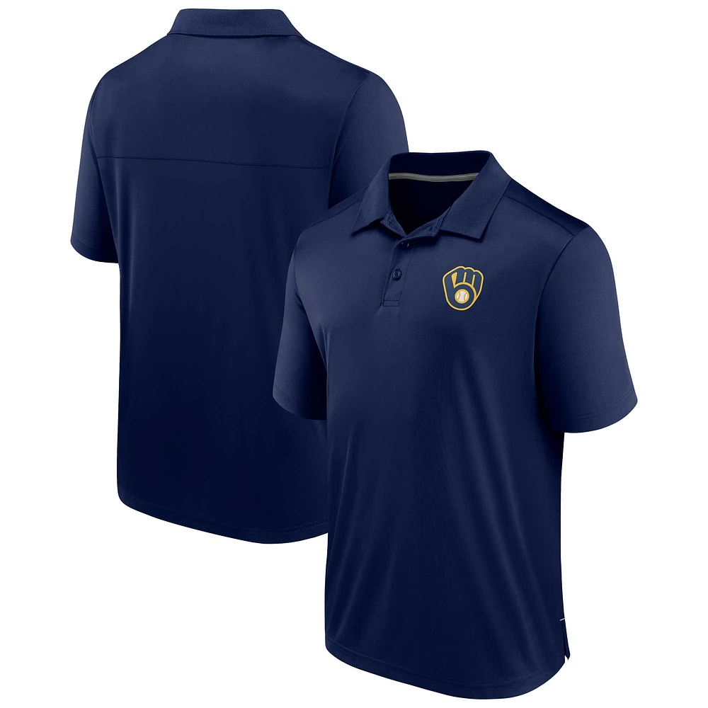 Polo mains vers le bas des Milwaukee Brewers Fanatics pour hommes, bleu marine