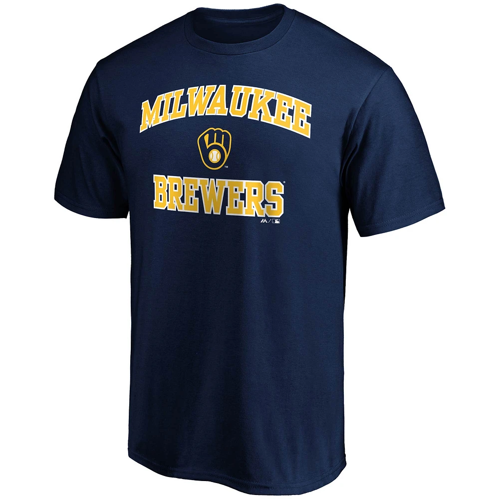 Men's Fanatics Navy Milwaukee Brewers Heart & Soul T-Shirt