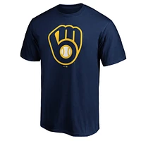 Men's Fanatics Navy Milwaukee Brewers Official Logo T-Shirt