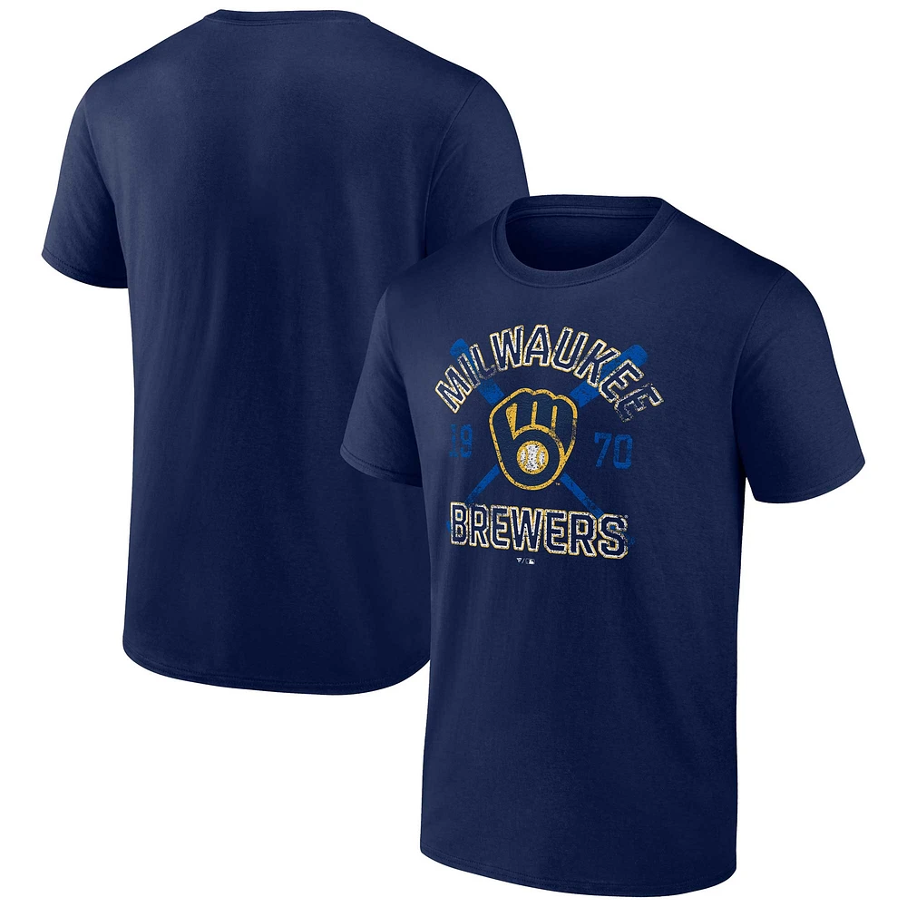 Men's Fanatics Navy Milwaukee Brewers Second Wind T-Shirt