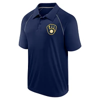 Men's Fanatics Navy Milwaukee Brewers Strong Alone Raglan Polo