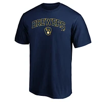 T-shirt bleu marine avec logo de l'équipe des Milwaukee Brewers Fanatics pour hommes