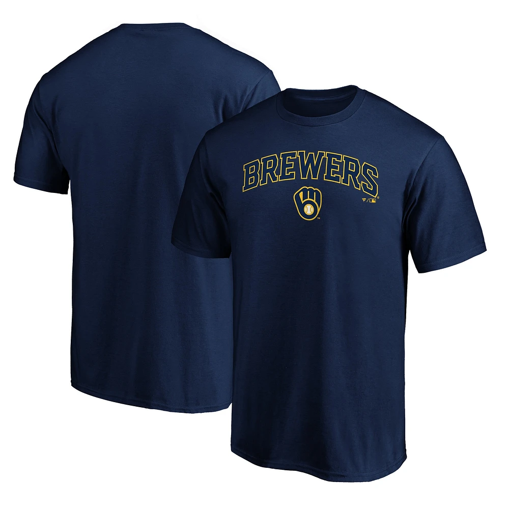 T-shirt bleu marine avec logo de l'équipe des Milwaukee Brewers Fanatics pour hommes