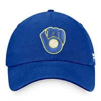 Casquette réglable Fanatics Royal Milwaukee Brewers Cooperstown Collection Core pour hommes