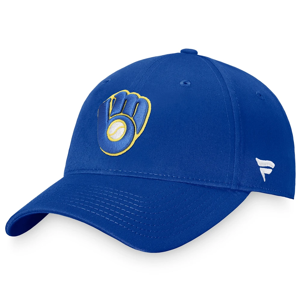 Casquette réglable Fanatics Royal Milwaukee Brewers Cooperstown Collection Core pour hommes