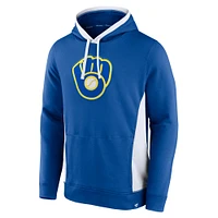 Men's Fanatics Royal Milwaukee Brewers True Classics Fanarama Pullover Hoodie