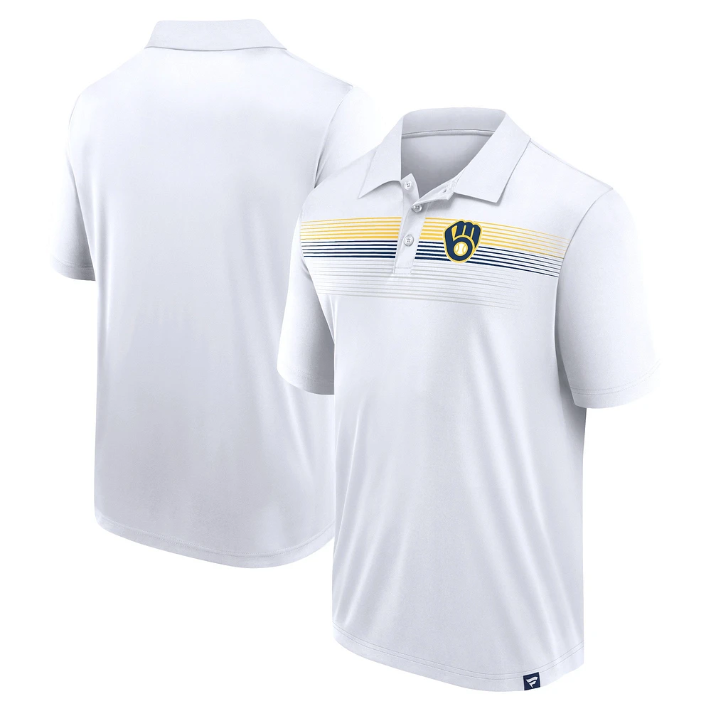 Polo blanc Milwaukee Brewers Victory For Us Interlock Fanatics pour hommes