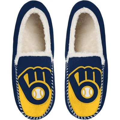 Milwaukee Brewers FOCO Colorblock Moccasin Slippers