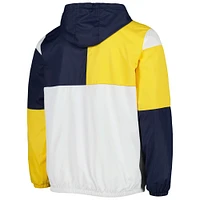 Men's G-III Sports by Carl Banks Navy/Gold Milwaukee Brewers Fair Catch Half-Zip Hoodie