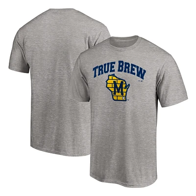 T-shirt gris chiné pour homme Hometown Heater des Milwaukee Brewers