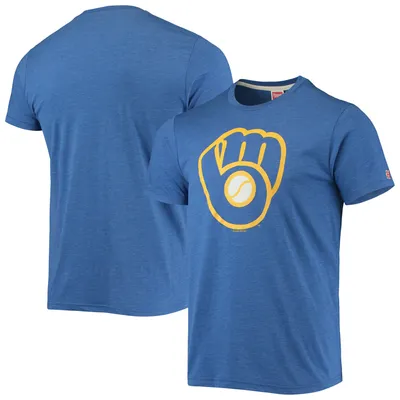 Milwaukee Brewers Homage Hand-Drawn Logo Tri-Blend T-Shirt - Royal