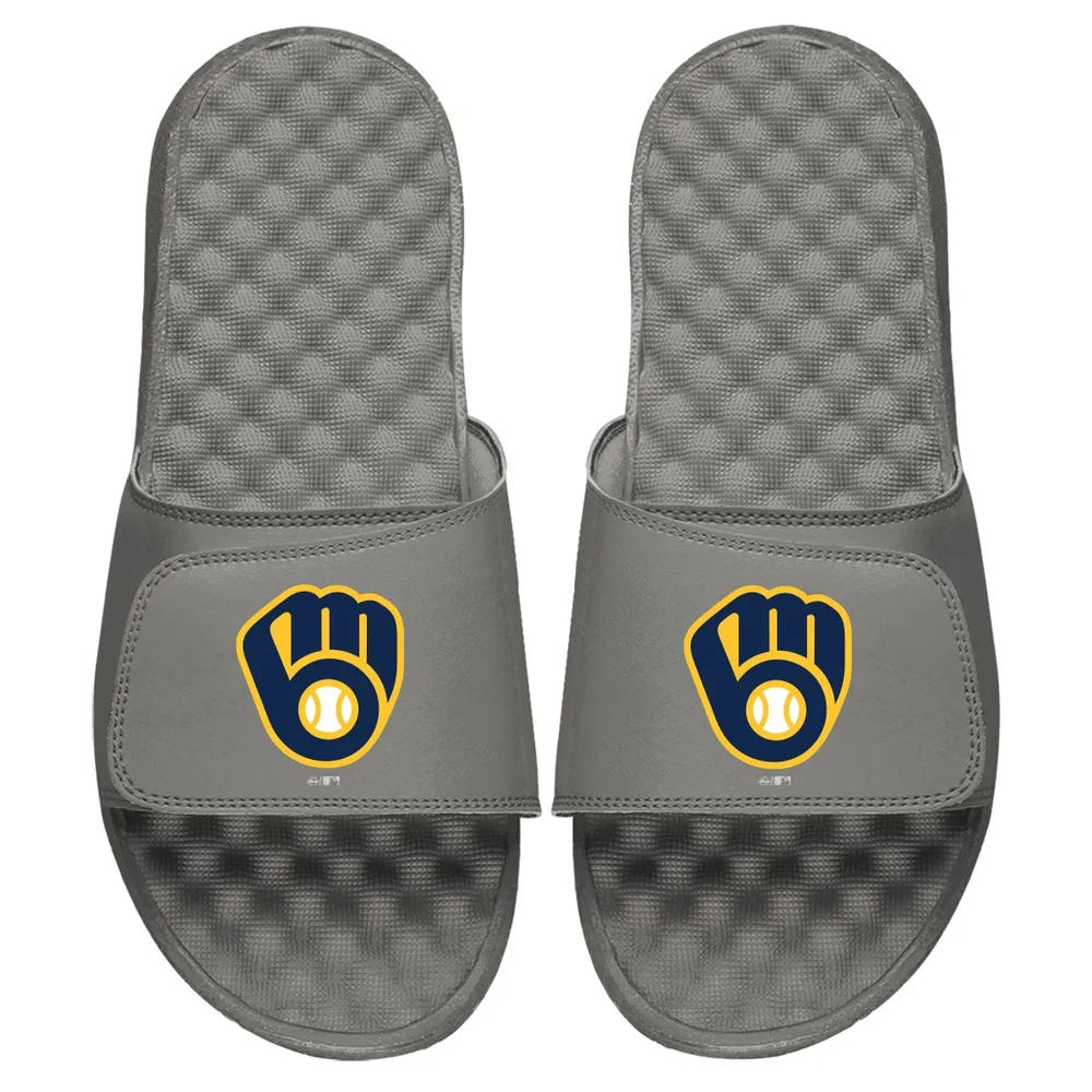 Men's ISlide Navy Milwaukee Brewers Mascot Slide Sandals