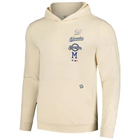 Men's Levelwear Cream Milwaukee Brewers Base Line Pullover Hoodie