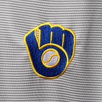 Veste pour homme grise Levelwear Milwaukee Brewers Orion Historic Logo Raglan Quarter-Zip