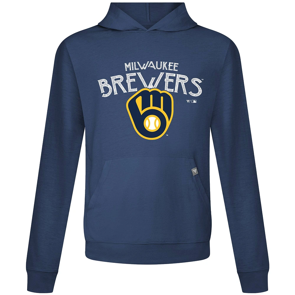 Sweat à capuche bleu marine Levelwear pour homme des Milwaukee Brewers Accolade Relay Mission