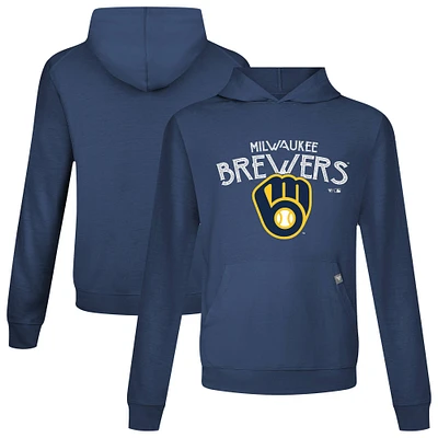 Sweat à capuche bleu marine Levelwear pour homme des Milwaukee Brewers Accolade Relay Mission