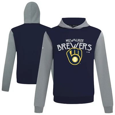 Men's Levelwear Navy Milwaukee Brewers Accolade Ultimate Mission Pullover Hoodie
