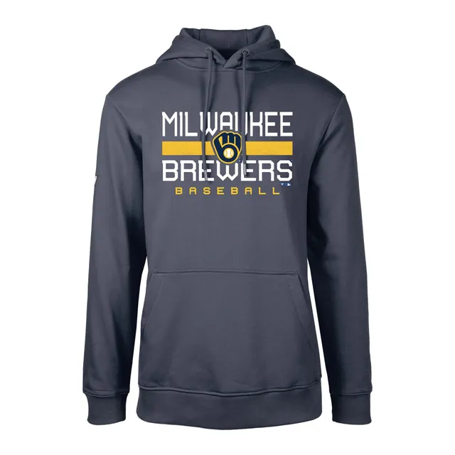 Vineyard Vines Navy Milwaukee Brewers Logo Hoodie Long Sleeve T-shirt