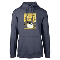 Men's Levelwear Navy Milwaukee Brewers Podium Inaugural Pullover Hoodie
