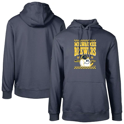 Men's Levelwear Navy Milwaukee Brewers Podium Inaugural Pullover Hoodie