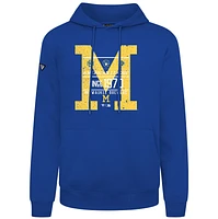 Men's Levelwear  Royal Milwaukee Brewers Cooperstown Collection Distressed Podium Acumen Pullover Hoodie