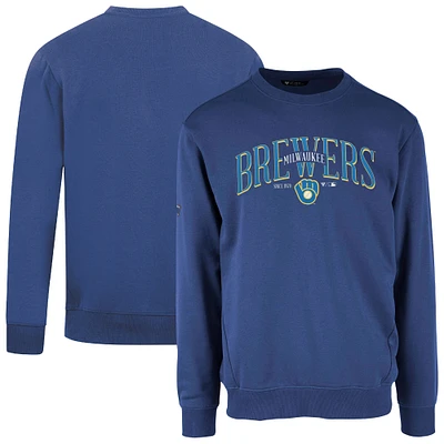 Men's Levelwear Royal Milwaukee Brewers Cooperstown Collection Zane Vintage Pullover Sweatshirt