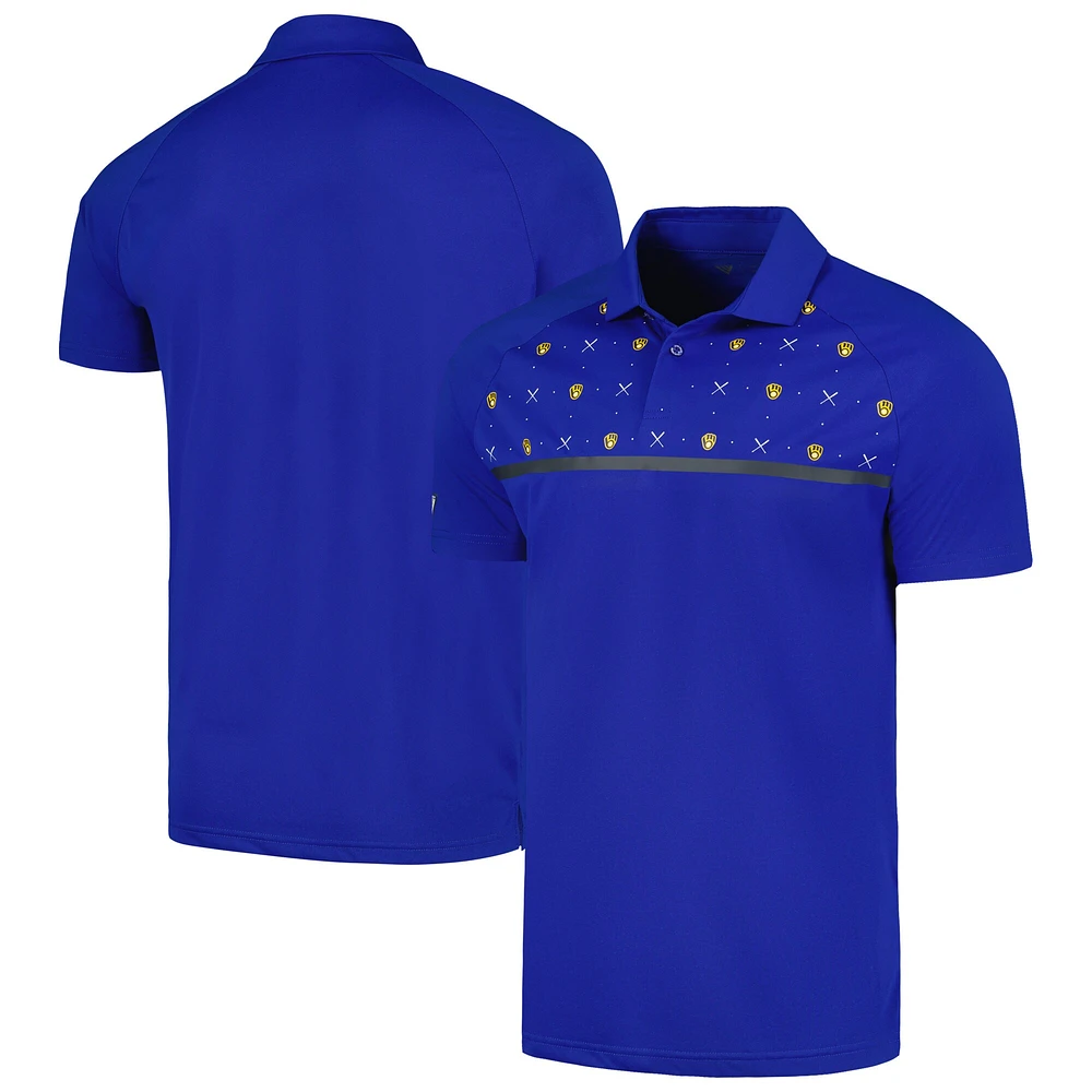 Polo à manches raglan Levelwear Royal Milwaukee Brewers Sector Batter Up pour homme