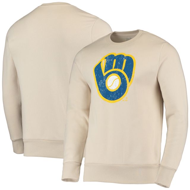 Sweat-shirt Majestic Threads Oatmeal Milwaukee Brewers Fleece pour homme