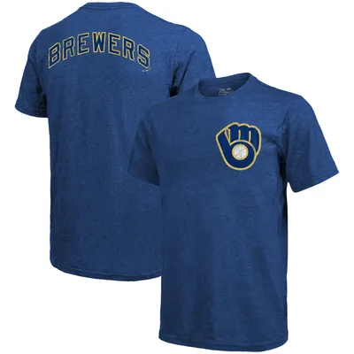 Milwaukee Brewers Majestic Threads Throwback Logo Tri-Blend T-Shirt - Royal
