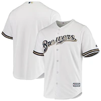 Men's Majestic White Milwaukee Brewers Team Official Jersey