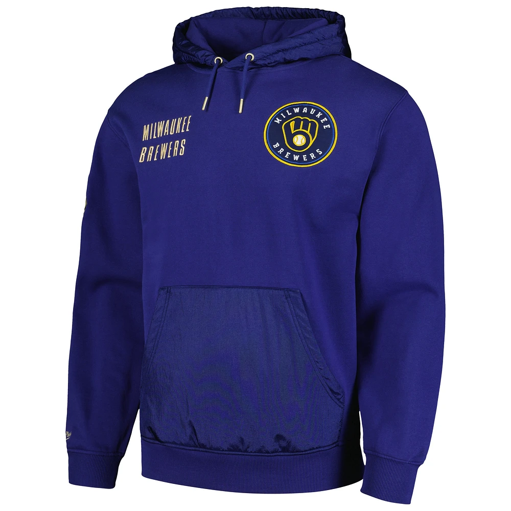 Sweat à capuche avec logo actuel de l'équipe OG 2.0 des Milwaukee Brewers & Ness pour hommes, bleu marine