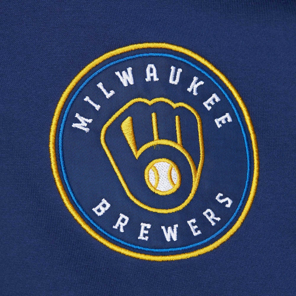 Sweat à capuche avec logo actuel de l'équipe OG 2.0 des Milwaukee Brewers & Ness pour hommes, bleu marine