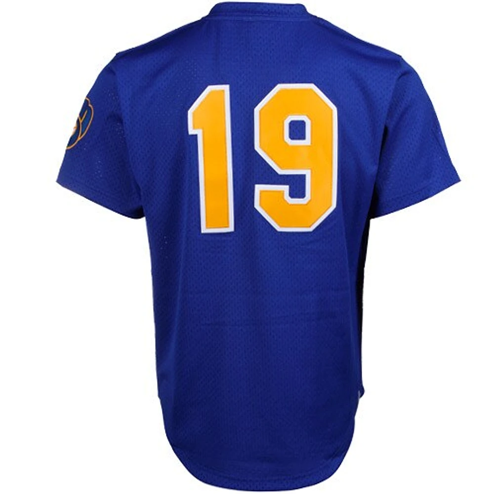 Maillot d'entraînement de frappeur en maille Mitchell & Ness Robin Yount Royal Milwaukee Brewers Cooperstown pour hommes