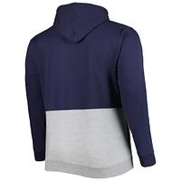 Sweat à capuche demi-glissière en molleton Big & Tall Milwaukee Brewers bleu marine/blanc pour homme