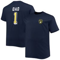 Men's Navy Milwaukee Brewers Big & Tall Father's Day #1 Dad T-Shirt