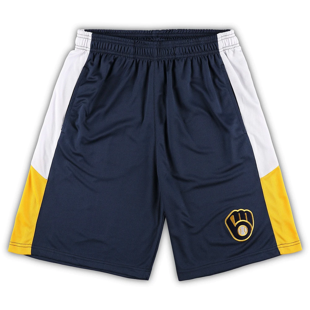 Short pour homme bleu marine Milwaukee Brewers Big & Tall