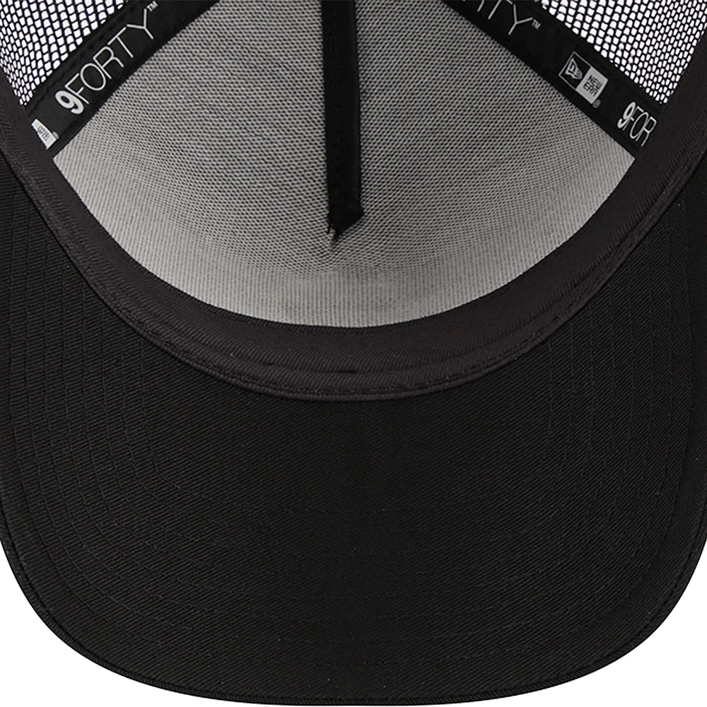 Men's New Era Black Milwaukee Brewers A-Frame 9FORTY Trucker Adjustable Hat