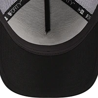 Men's New Era Black Milwaukee Brewers A-Frame 9FORTY Trucker Adjustable Hat