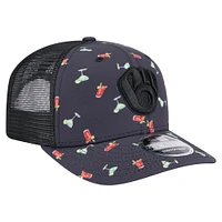 Men's New Era Black Milwaukee Brewers Adventure Drinks Pattern 9SEVENTY Stretch-Snap Hat