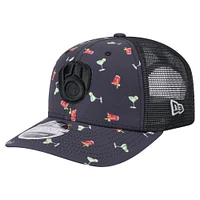 Men's New Era Black Milwaukee Brewers Adventure Drinks Pattern 9SEVENTY Stretch-Snap Hat