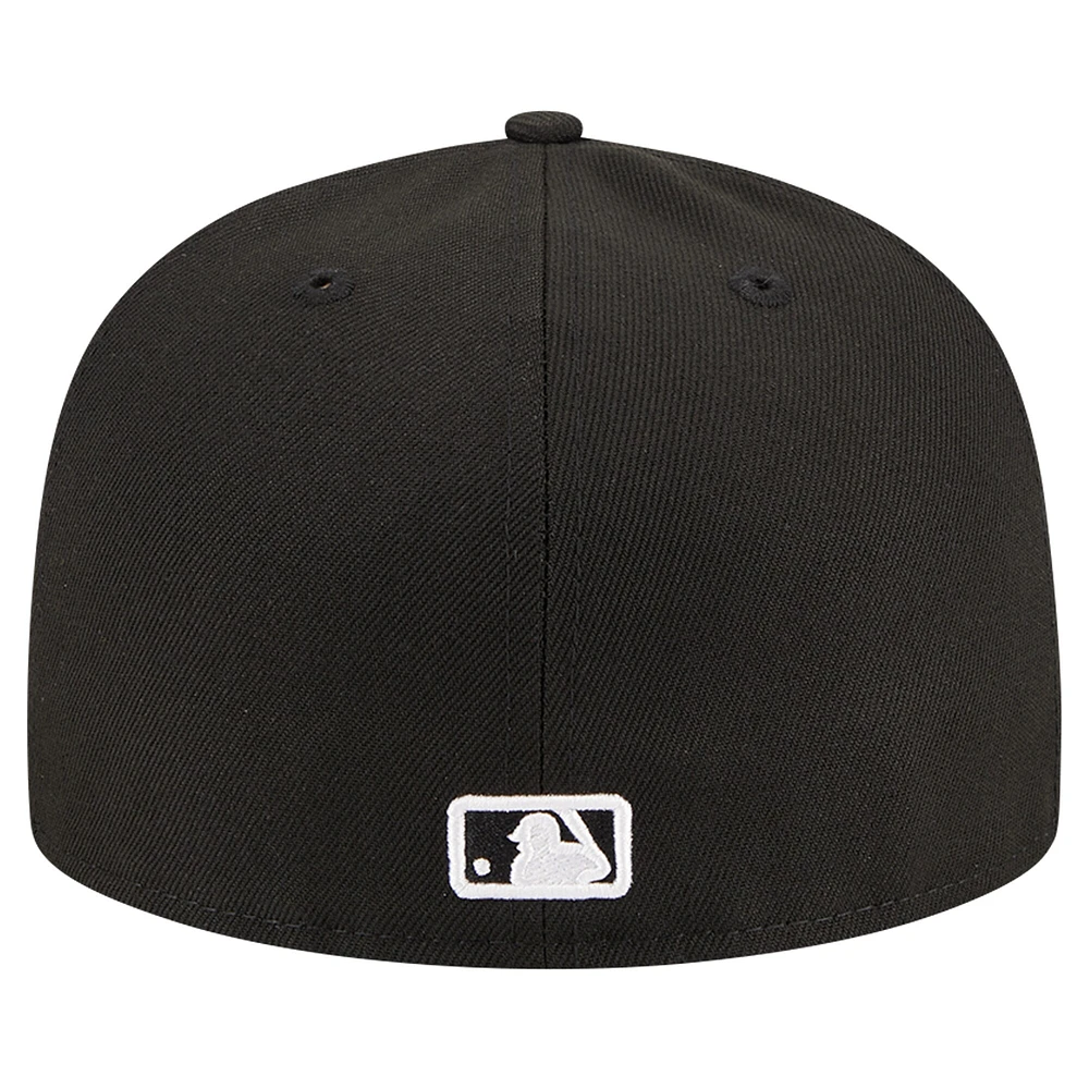 Men's New Era Black Milwaukee Brewers Logo 59FIFTY Fitted Hat